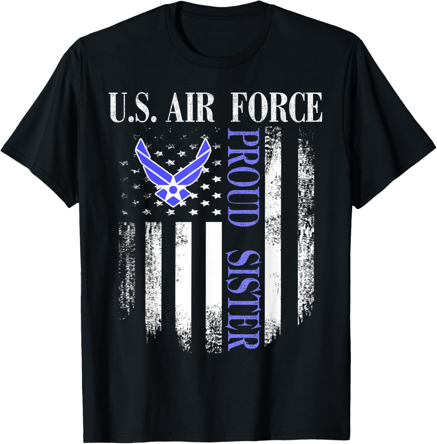 Vintage Us Air Force Proud Sister With American Flag