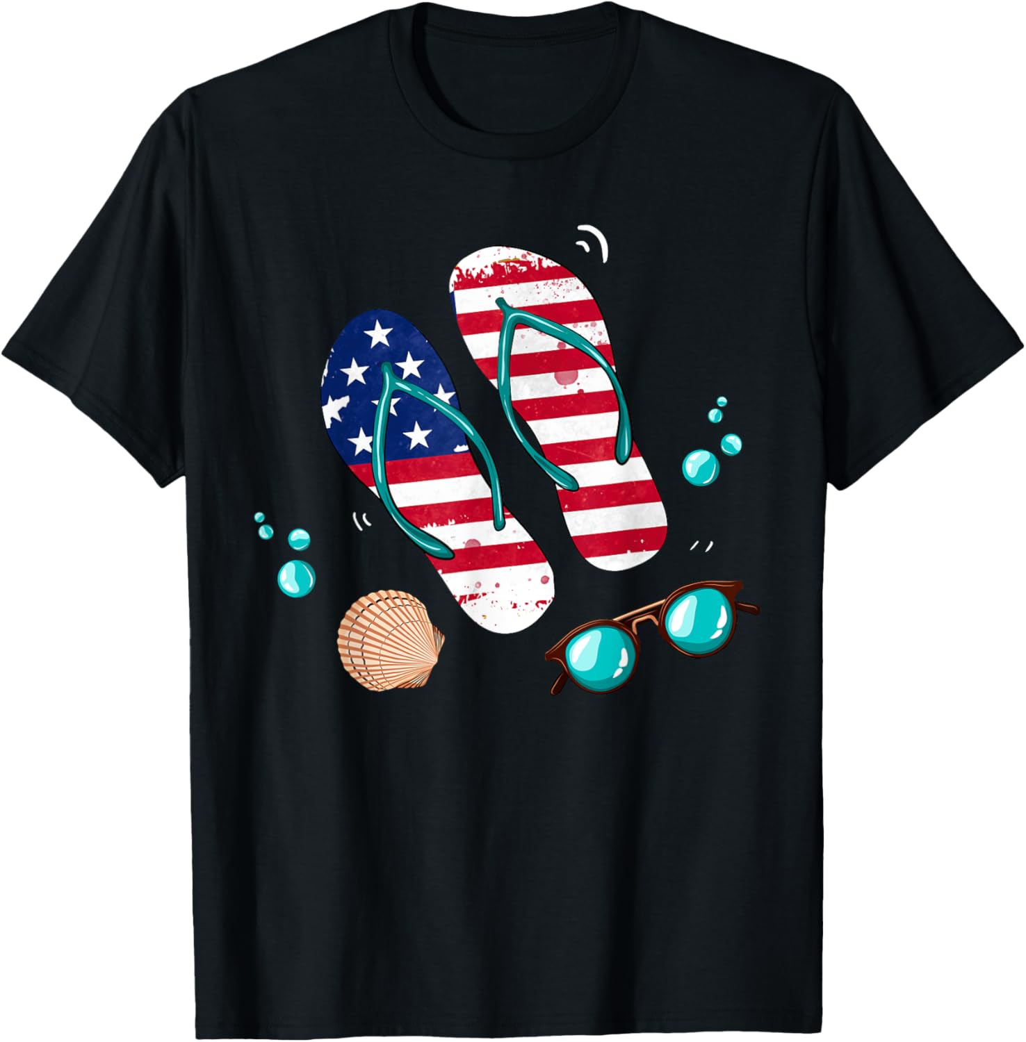 Patriotic Beach Flip Flops American Flag Summer Vacation