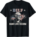 Funny 4Th Of July Dilf Damn I Love Freedom Usa Flag Men