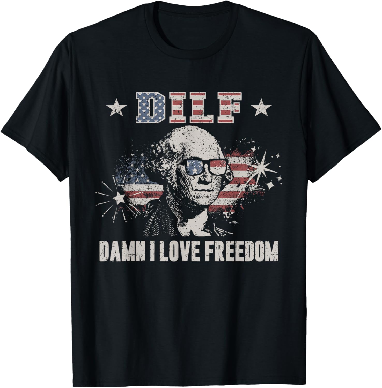 Funny 4Th Of July Dilf Damn I Love Freedom Usa Flag Men