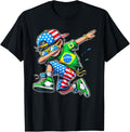 Half American Half Brazilian Usa Flag Brazil America