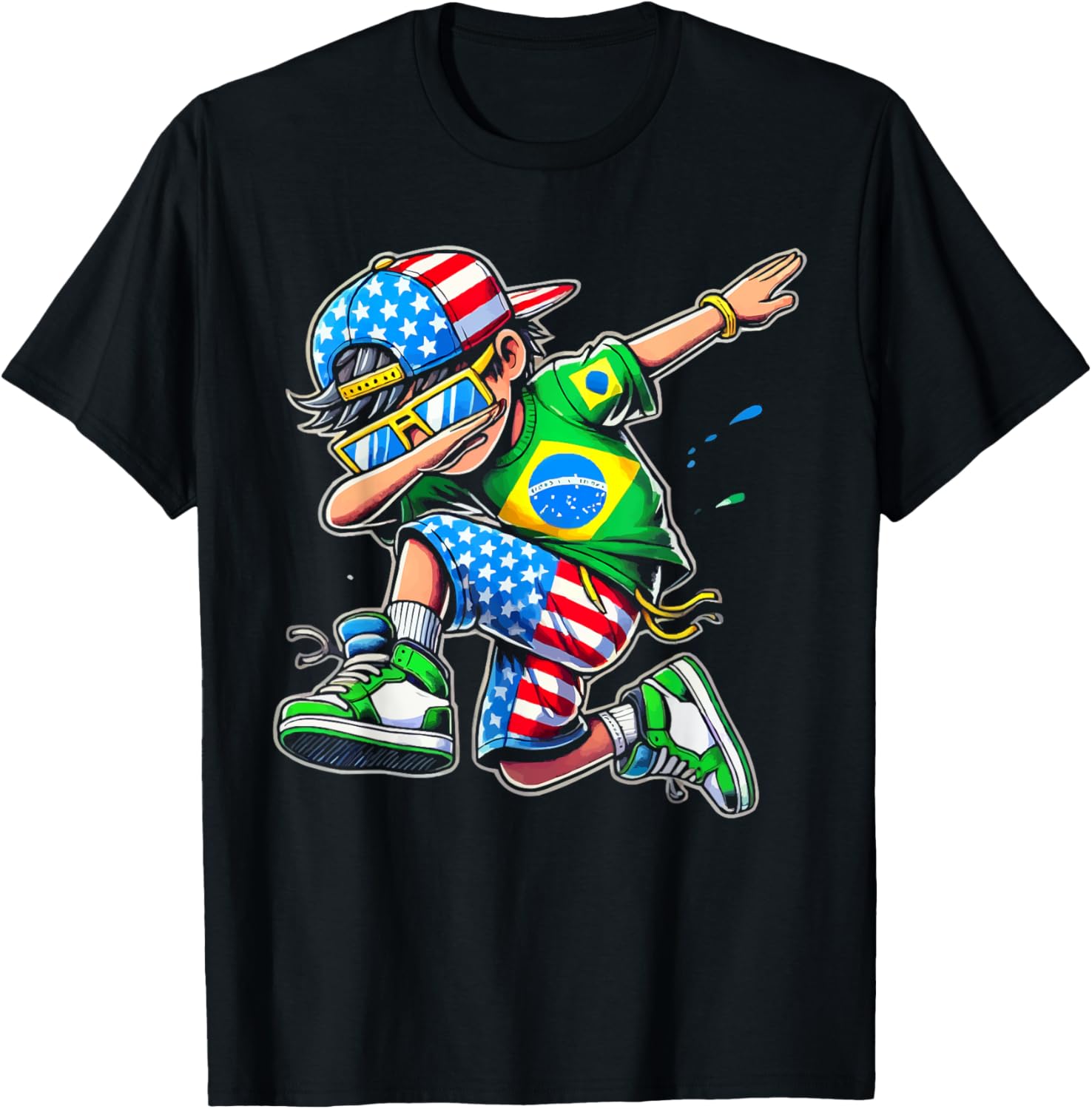 Half American Half Brazilian Usa Flag Brazil America