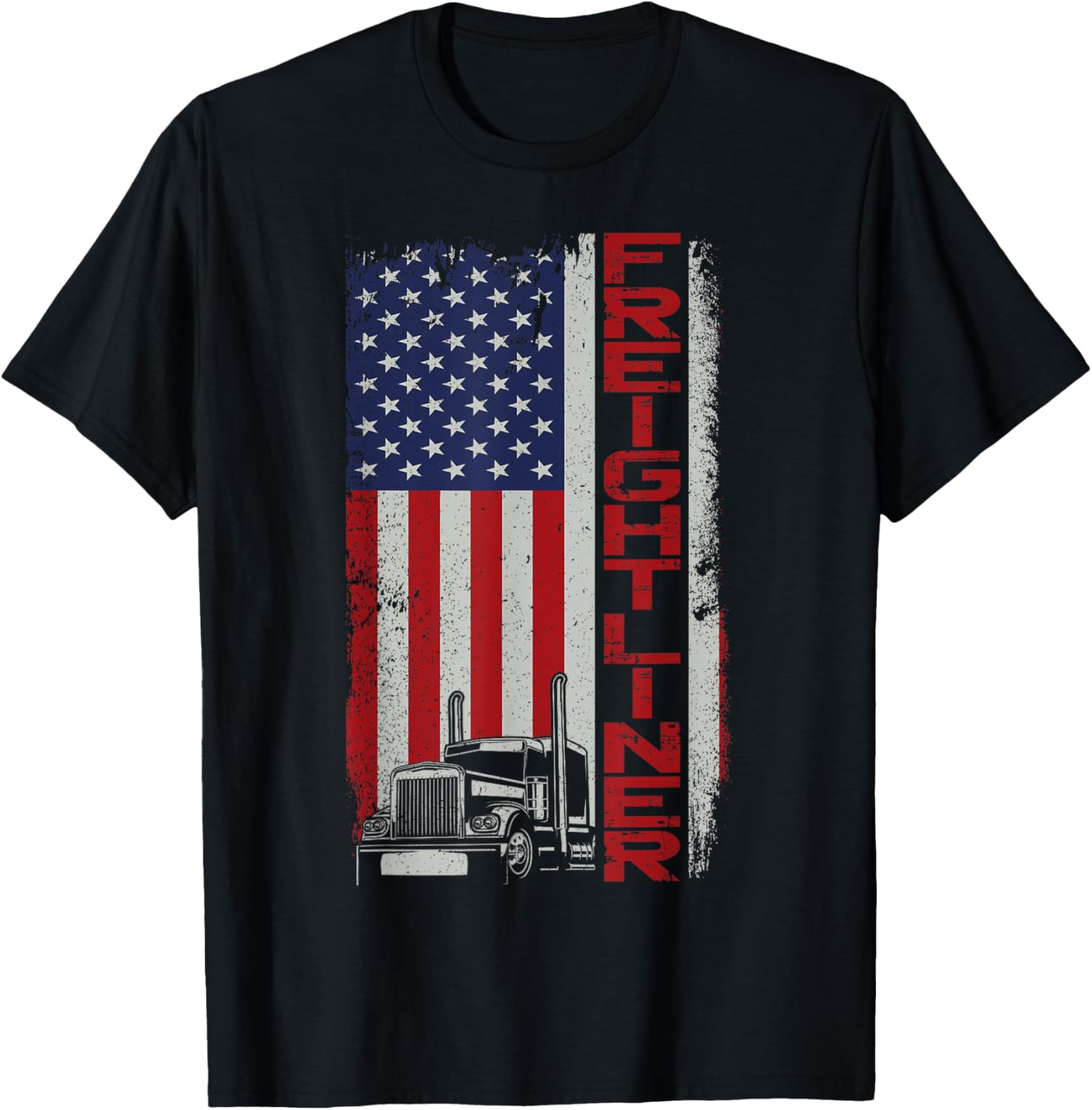 Trucker Truck Driver Halloween Pun Vintage Usa American Flag
