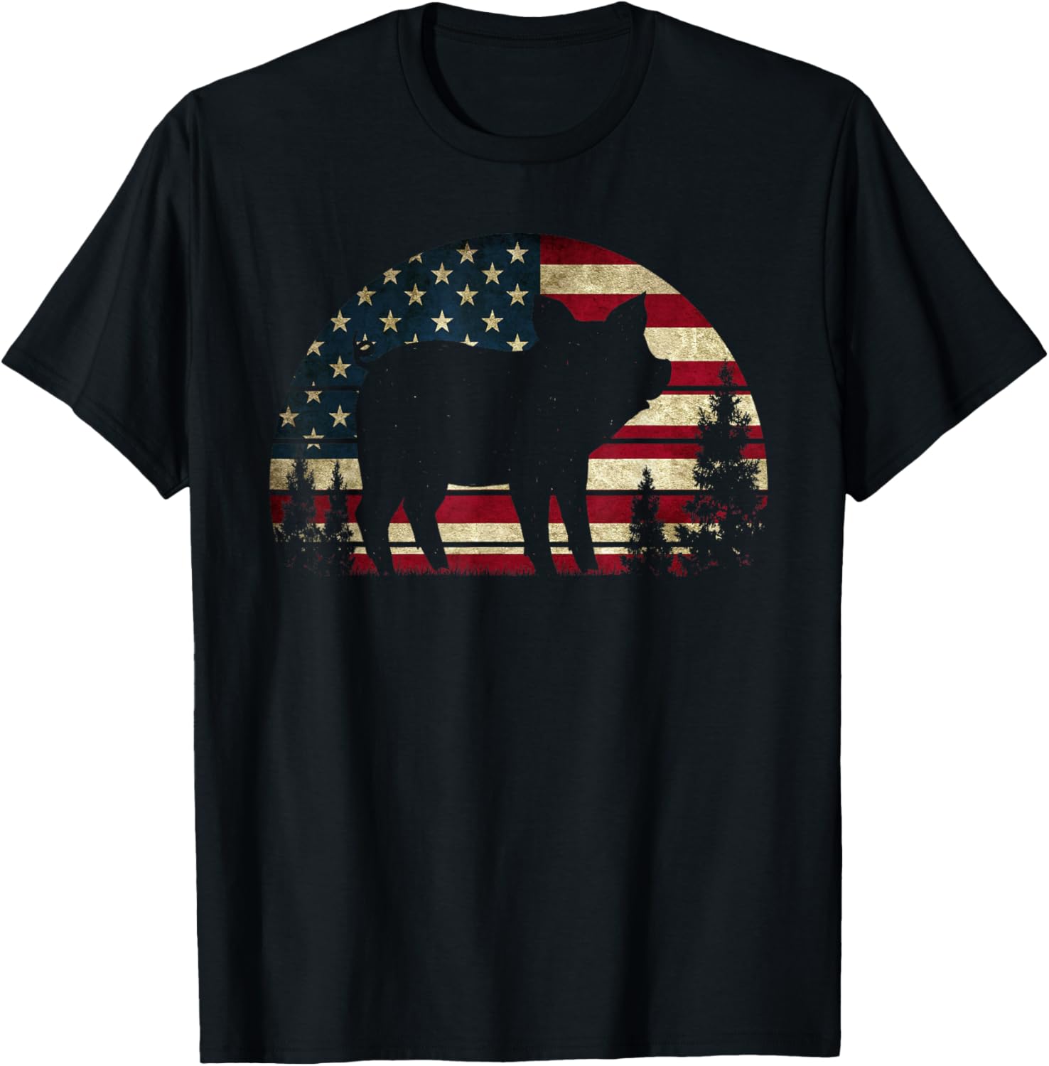 4Th Of July Patriotic Pig American Usa Flag Funny Pig Lover