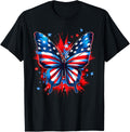 4Th Of July Butterfly Usa Flag Cute American Women Girl