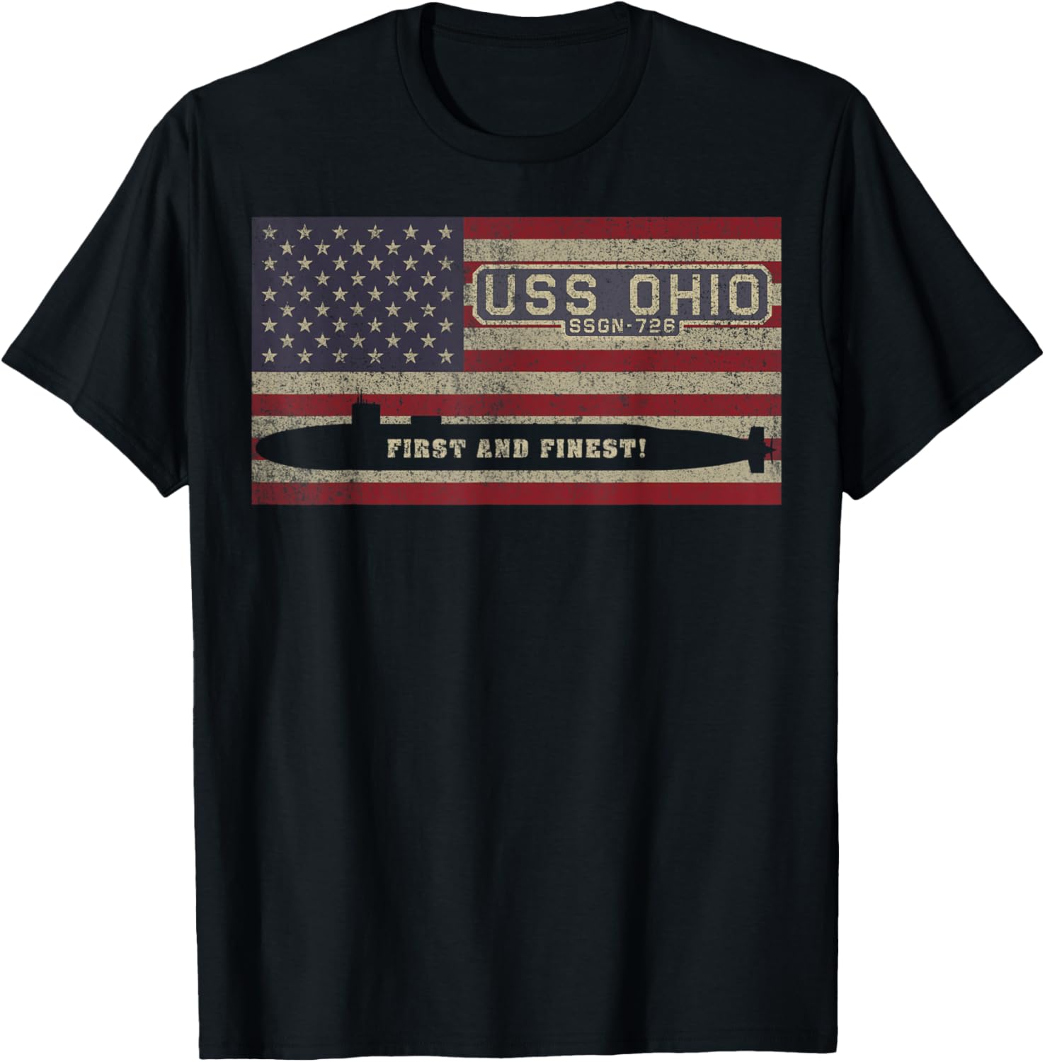 Uss Ohio Ssgn 726 Submarine Usa American Flag