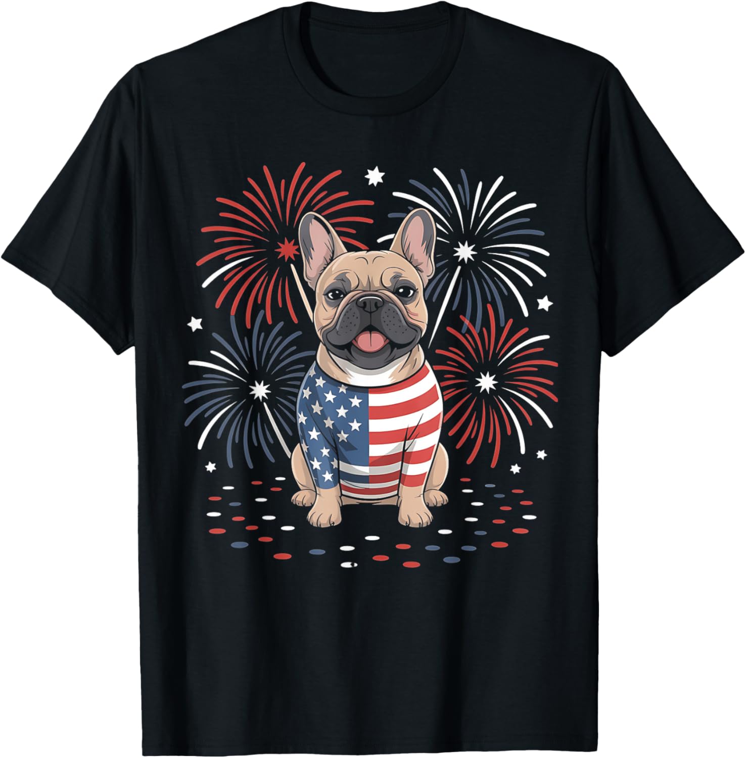 Cute French Bulldog Usa American Flag Dog Lover 4Th Of July