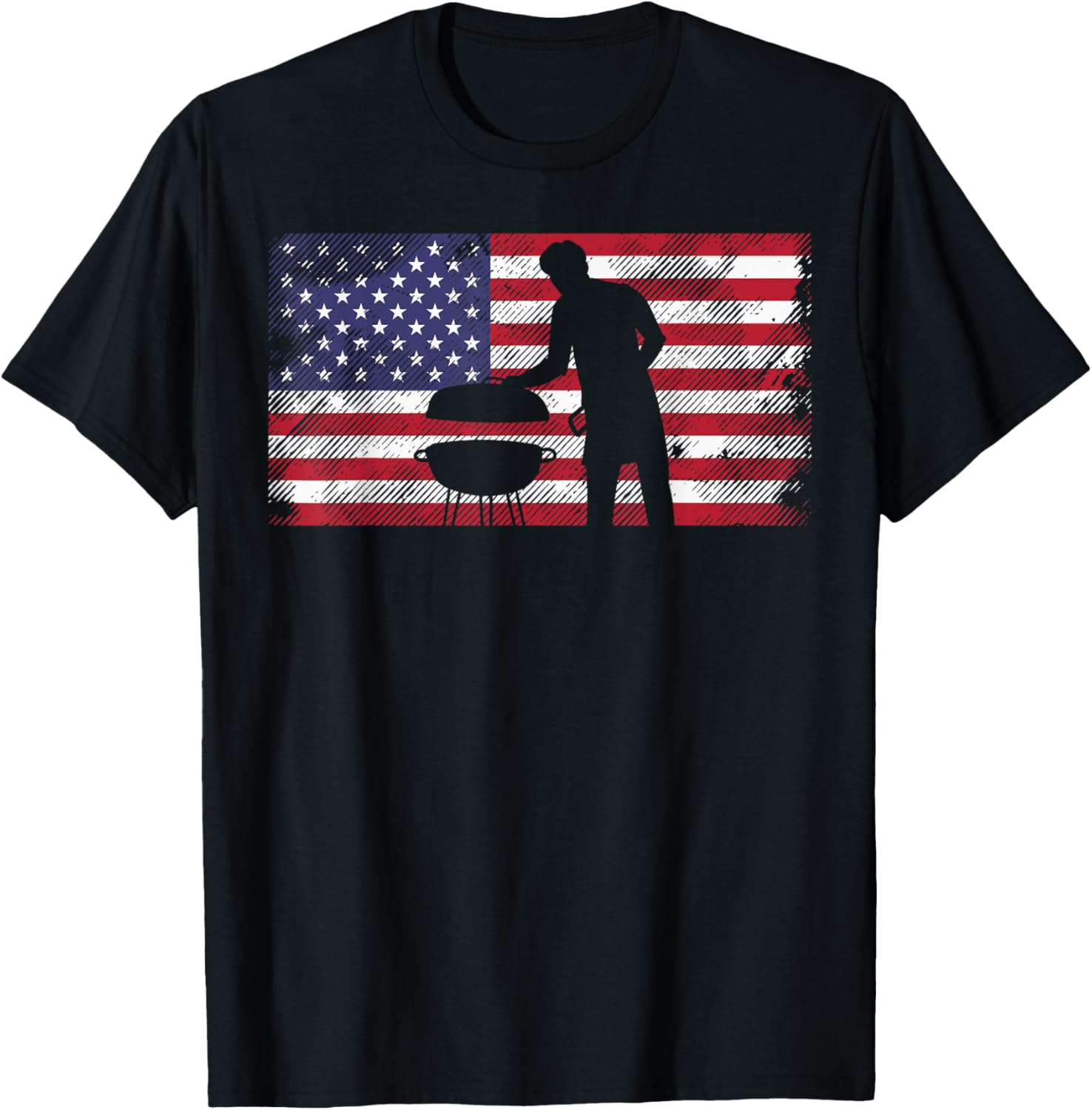 American Flag Dad Bbq Grilling Barbecue Meat Patriotic Men