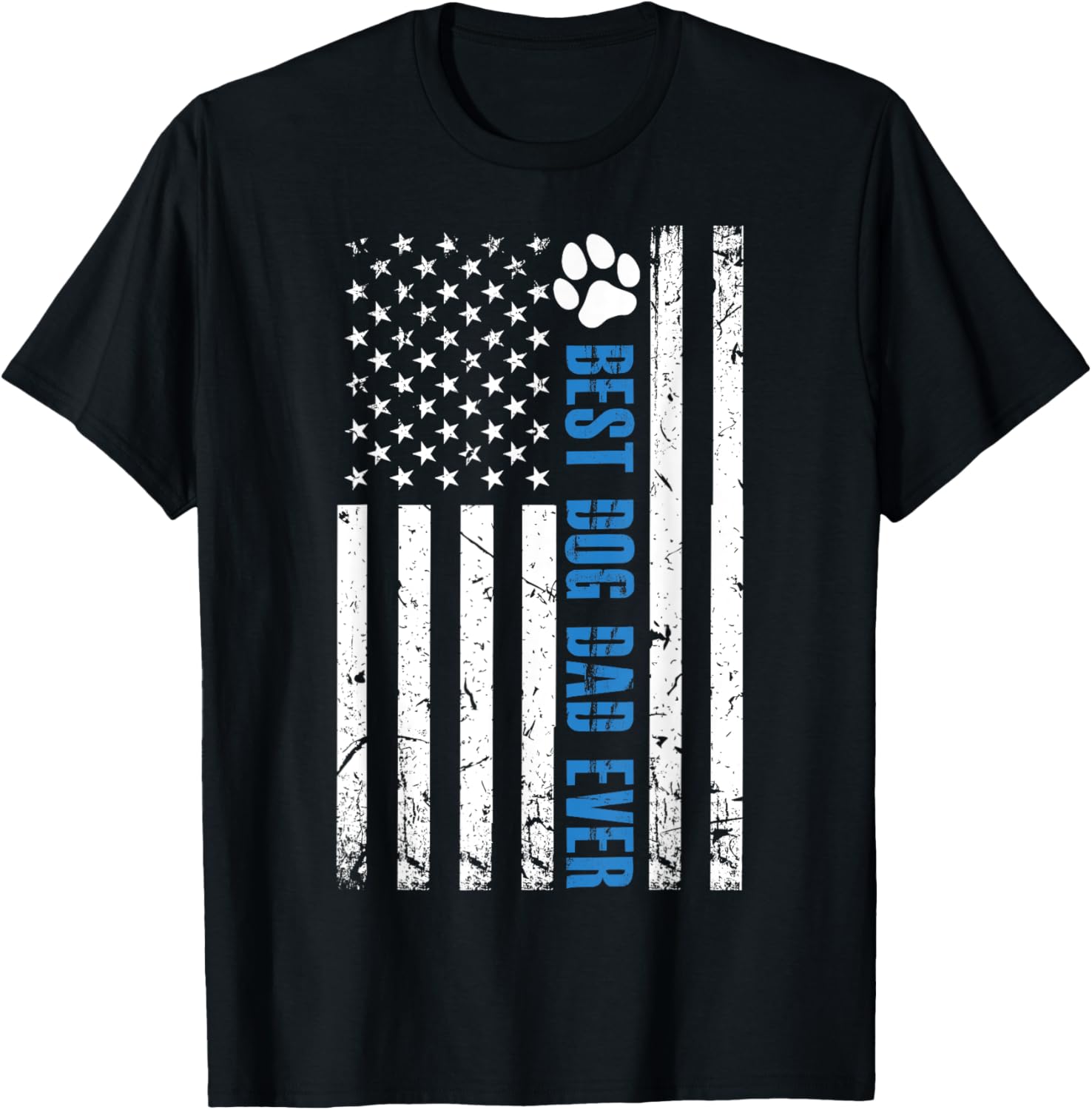 Usa Flag Best Dog Dad Ever American Puppy Lover Paw