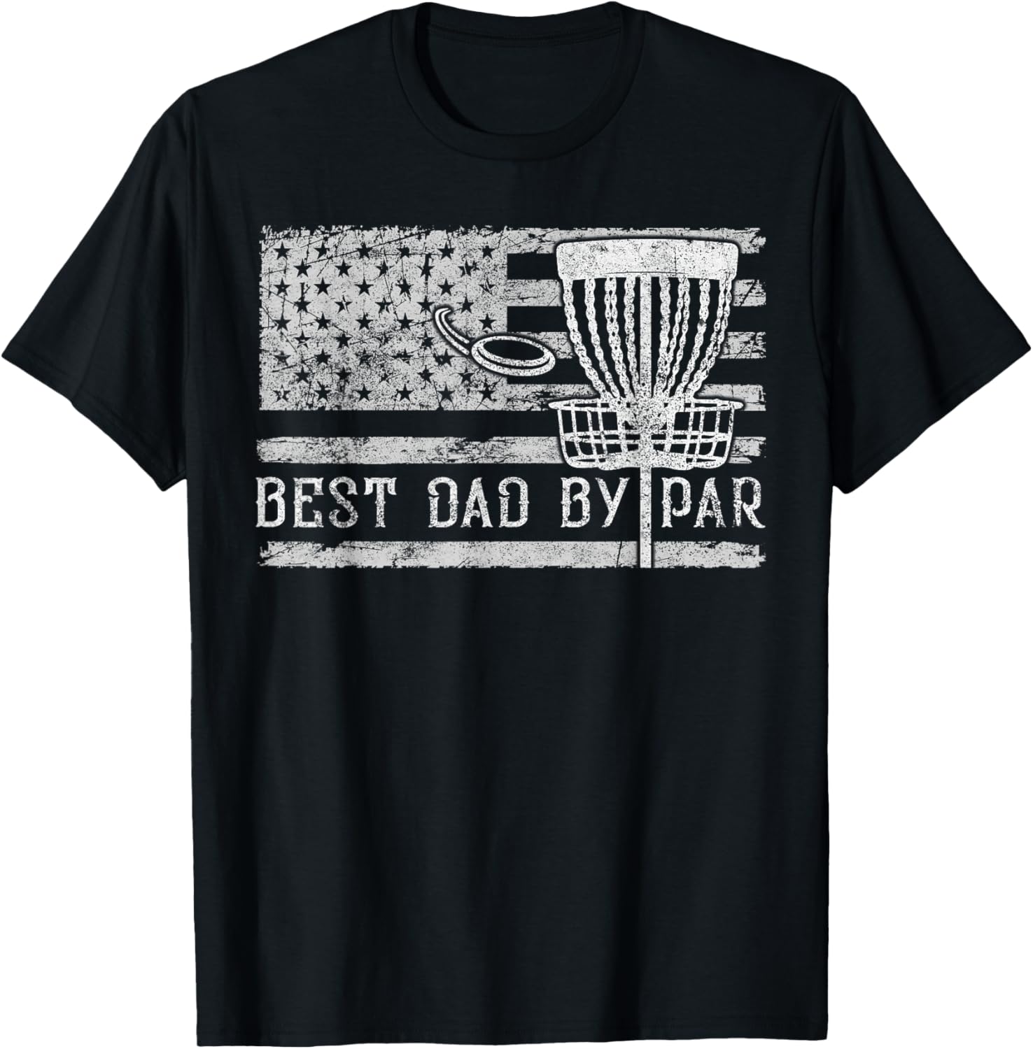Best Dad By Par Vintage American Flag Disc Golf Fathers Day