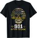 911 Dispatcher Thin Gold Yellow Line American Flag Skull Xxx
