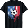 Funny Soccer Drip Boys Ice Cream Patriotic American Flag Kid