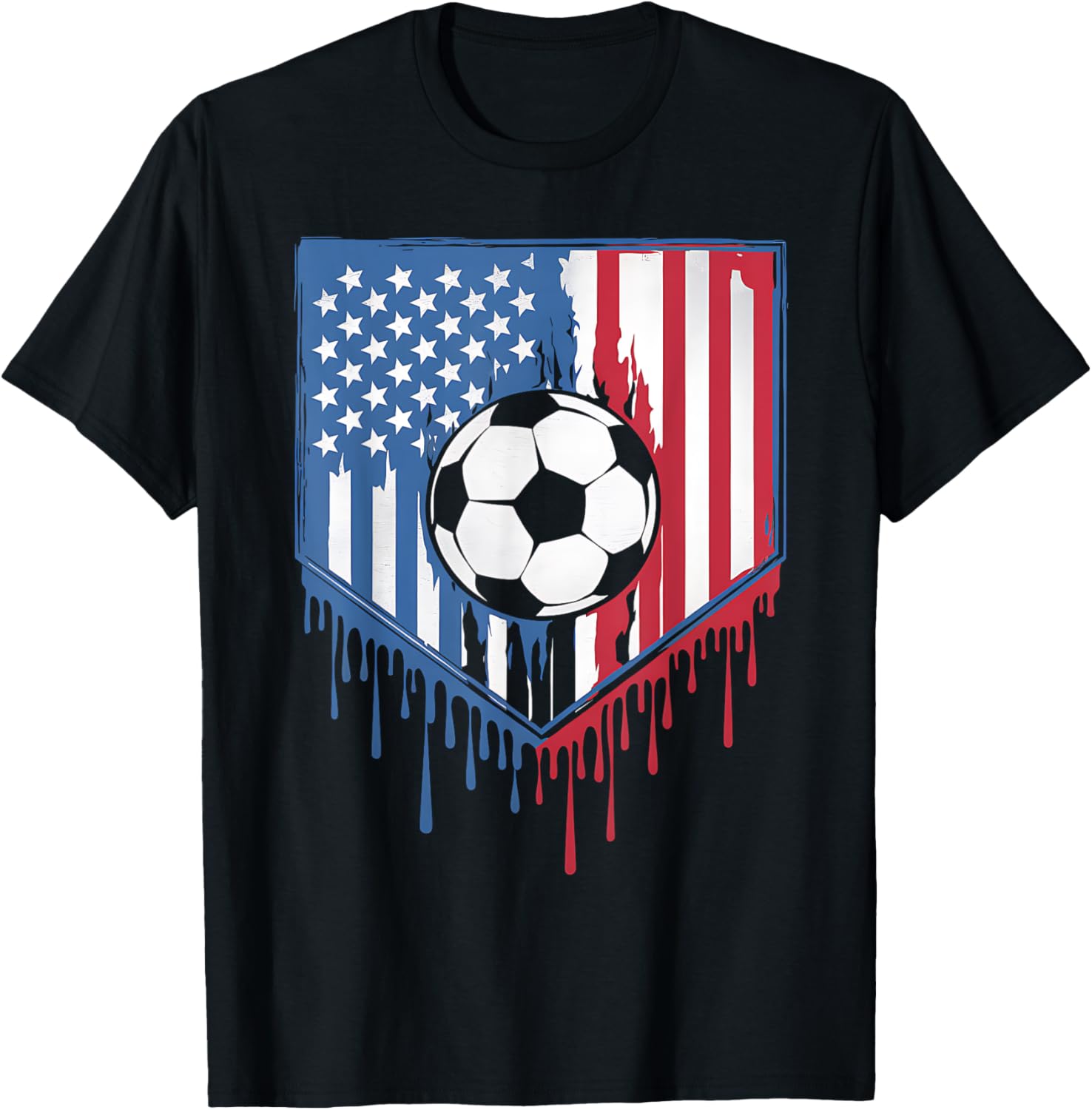 Funny Soccer Drip Boys Ice Cream Patriotic American Flag Kid