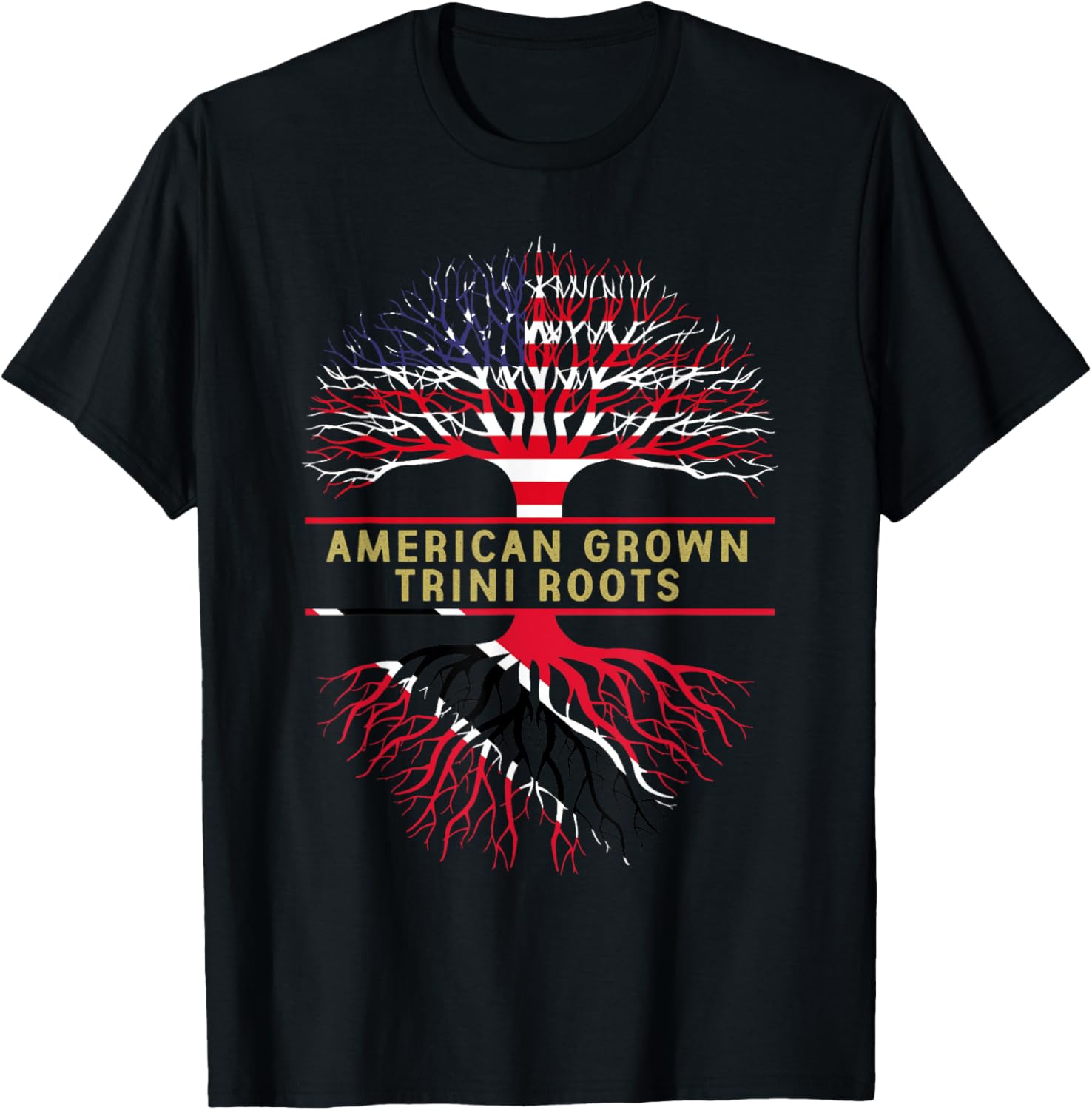 American Grown Trini Roots Usa Trinidad And Tobago Tree Flag
