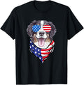 Bernese Mountain Dog American Flag Glasses 4Th Of July T Shirtblacksmall