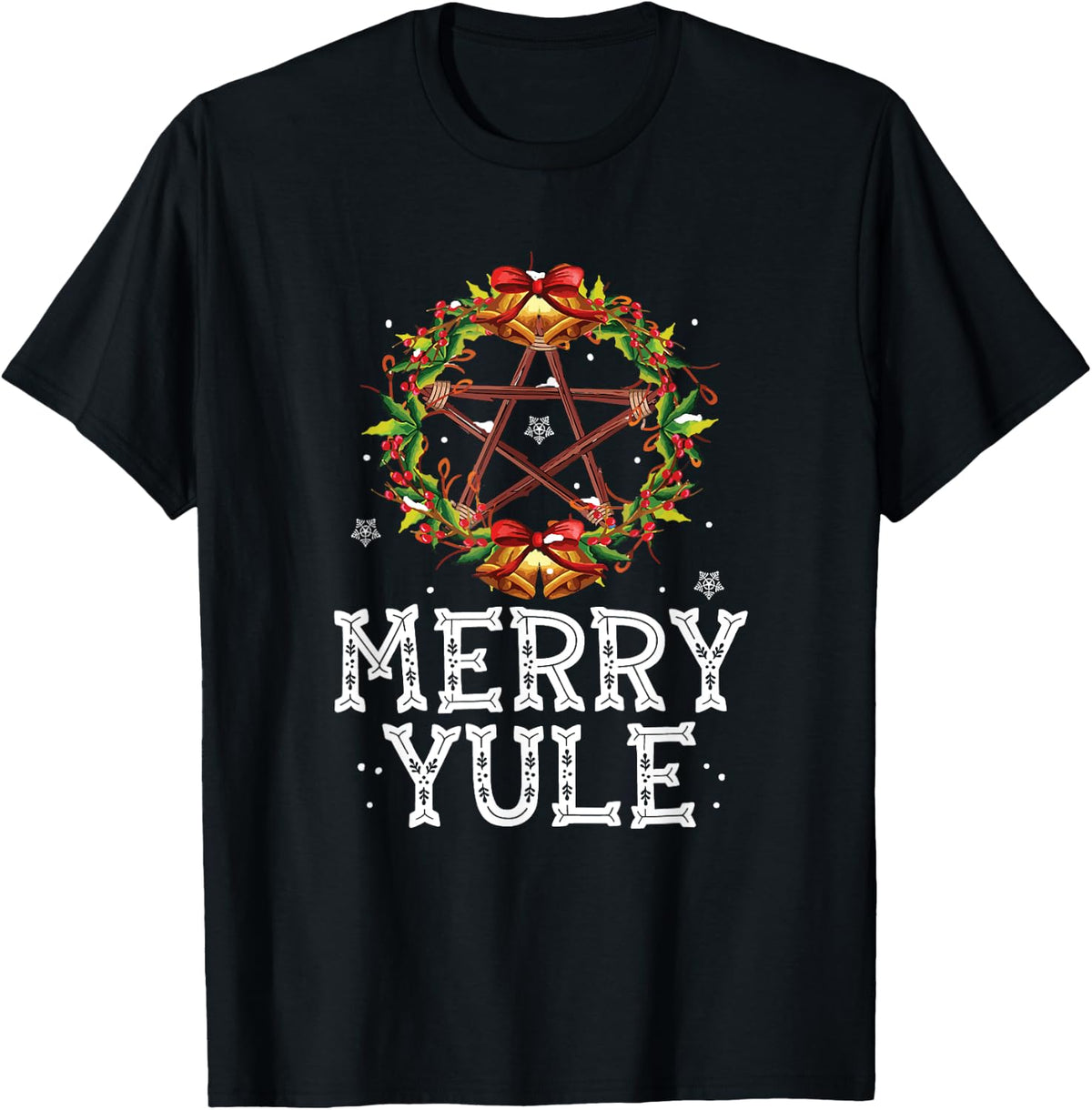 Merry Yule Winter Solstice Holly Pentagram Gift