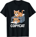 Funny Copycat Printer Cat Cartoon Graphic