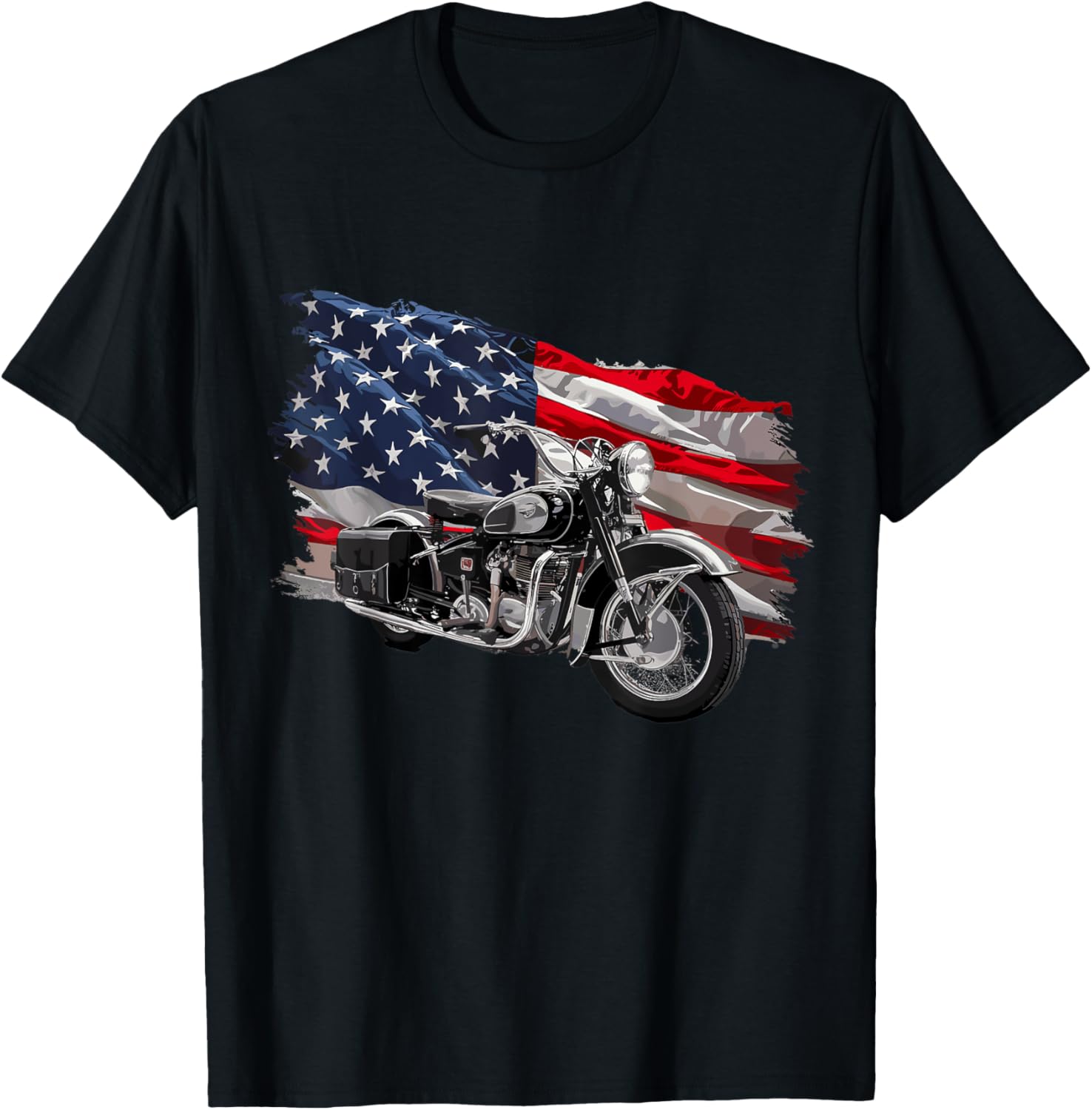 Cool Motorcycle Distressed Usa American Flag Apparel