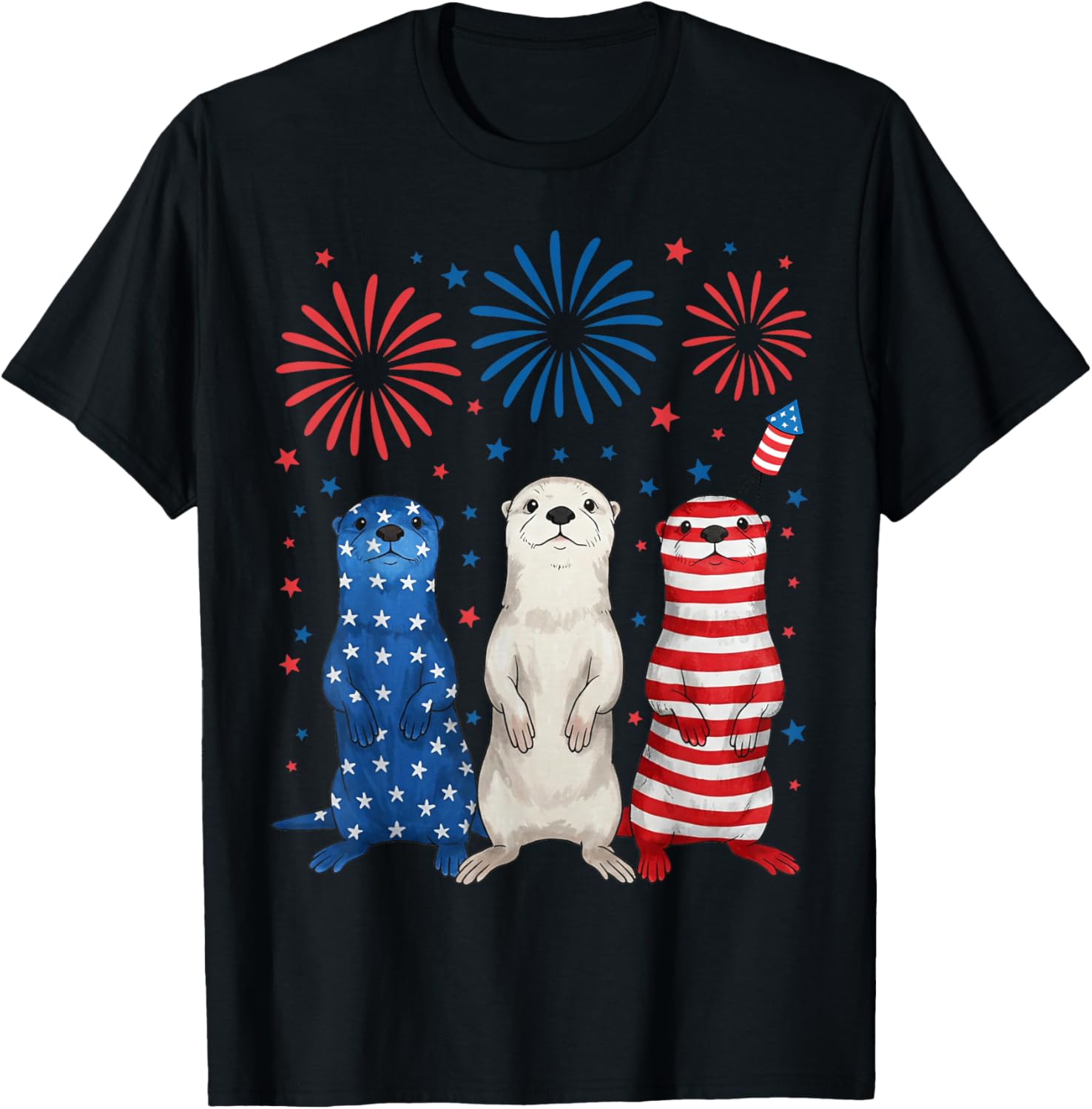 Funny Patriotic Otters Usa Flag 4Th Of July Otter Lover