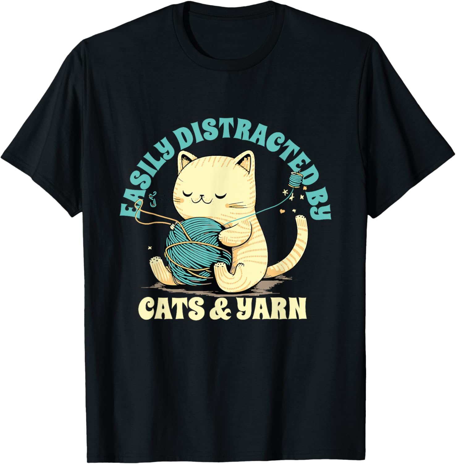 Easily Distracted By Cats And Yarn | Crocheting Knitting