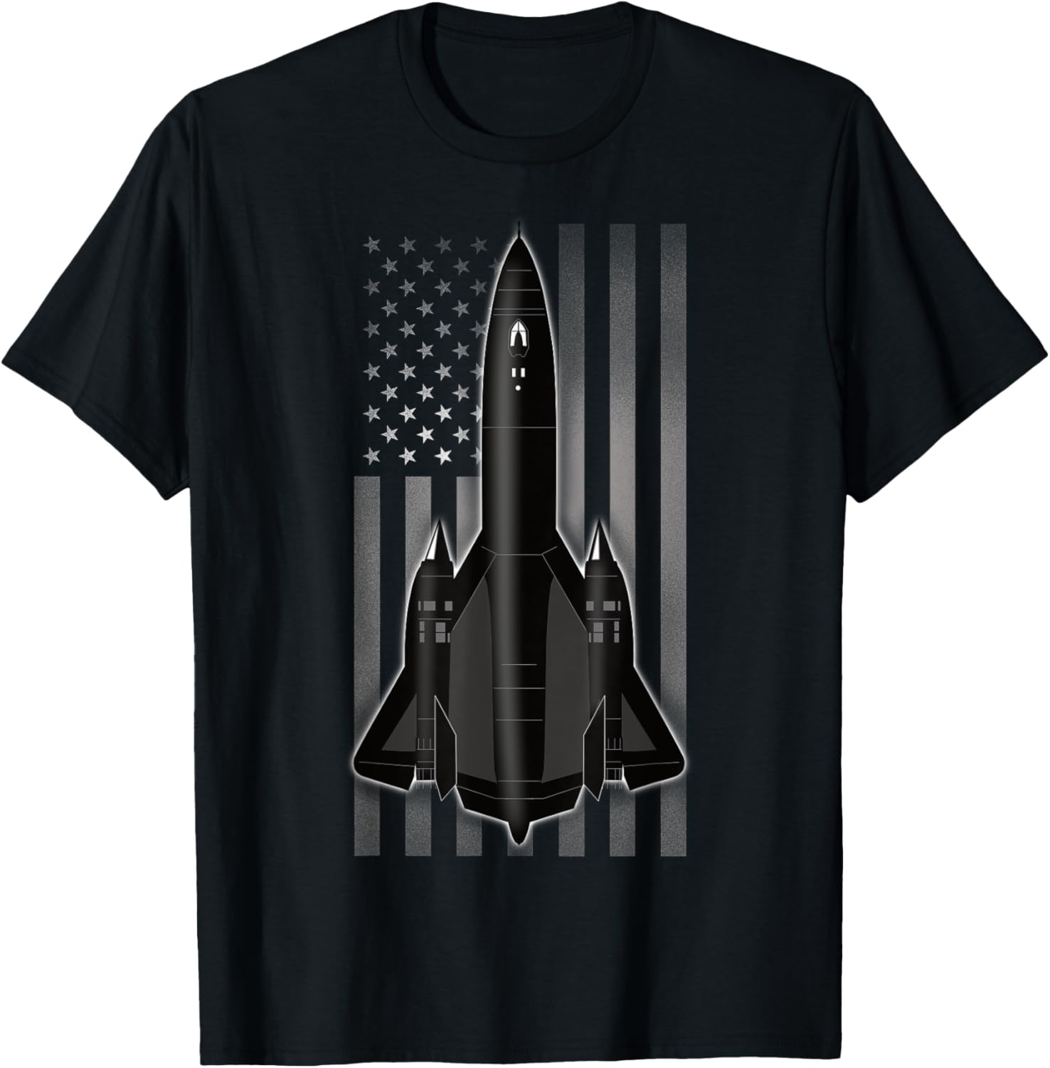 Sr 71 Blackbird And American Flag