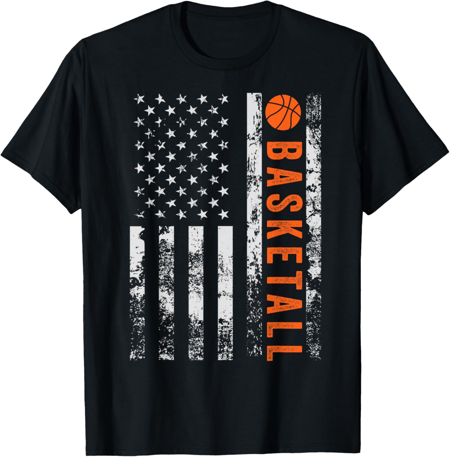 Vintage Basketball Usa Flag