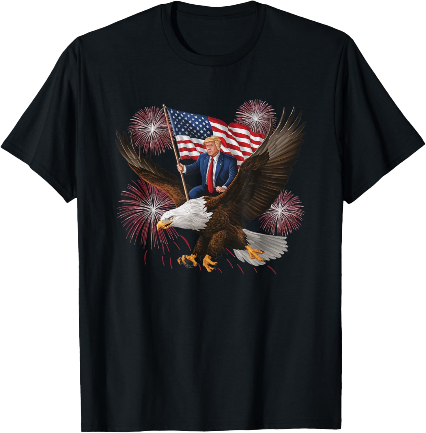 Patriotic Trump Bald Eagle American Pride Usa Flag July 4Th