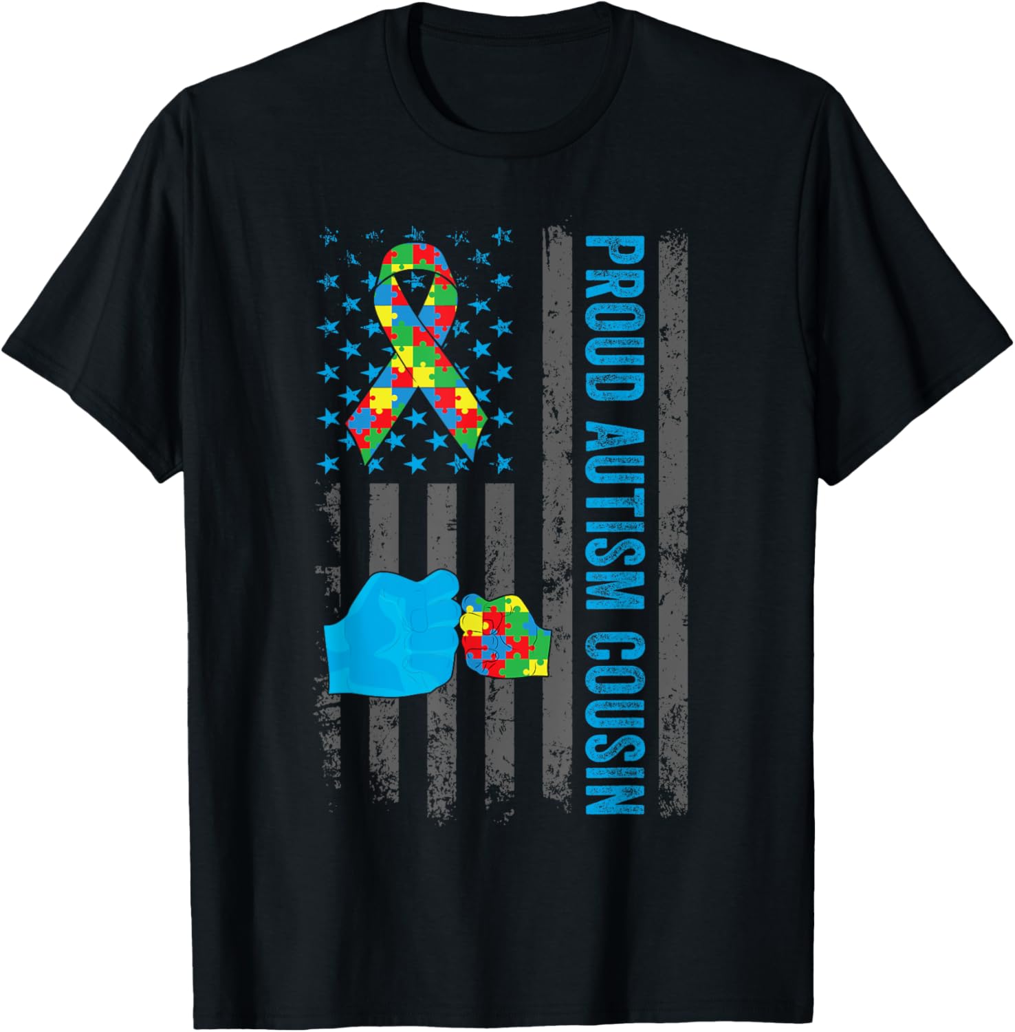 Proud Autism Cousin American Flag Autism Awareness Cousin