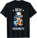 Funny Ben Drankin 4Th Of July Usa Flag Men Drinking Beer