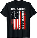 One Nation Under God American Flag Cross 4Th Of July