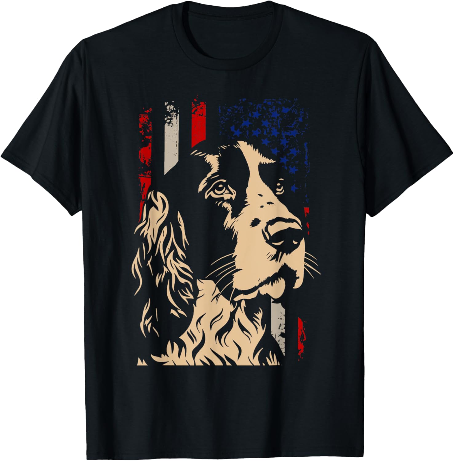 Graphic Cute Animal American Flag English Springer Spaniels