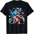 4Th Of July Patriotic Dinosaur Monster Truck Usa Flag Kids