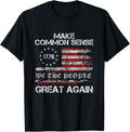 Make Common Sense Great Again Funny Humor Vintage Usa Flag