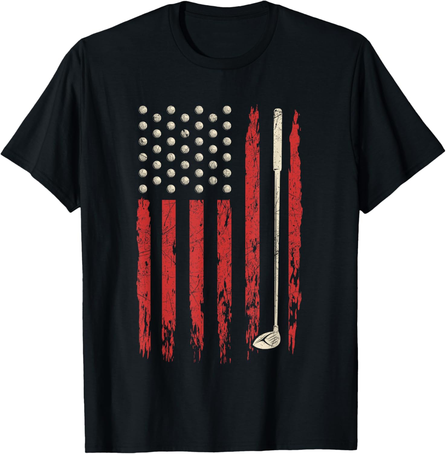 Patriotic American Flag Golf Vintage Usa Flag Golfer Men