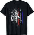 Baseball American Flag Batter Hitting Usa 4Th Of July Gift