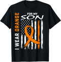 I Wear Orange For My Son Leukemia Cancer Awareness Usa Flag