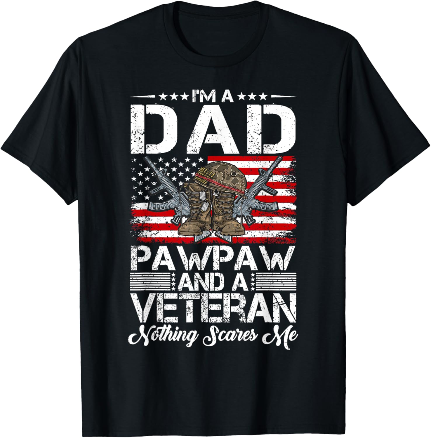 Mens Im A Dad Pawpaw And A Veteran Funny Family Veteran Fathers