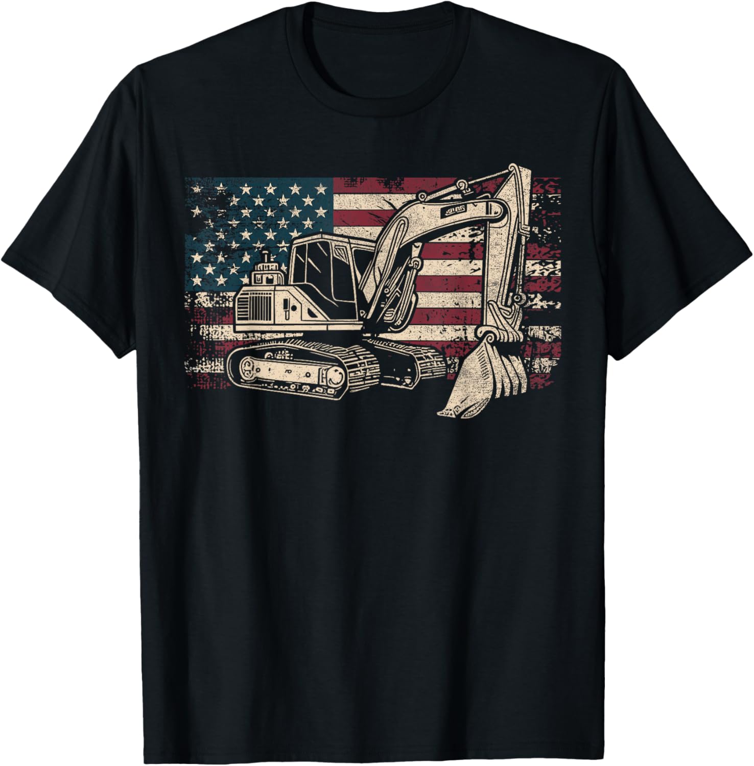 Excavator American Flag Patriotic Excavator 4Th Of July