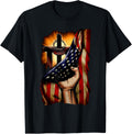Cross Christ American Flag Pride Hand Christian Lover Gift