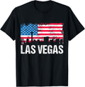 Vintage Us Flag American City Skyline Las Vegas Nevada Usa