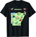 Arkansas State Tourist Map Landmarks Famous Symbols Usa