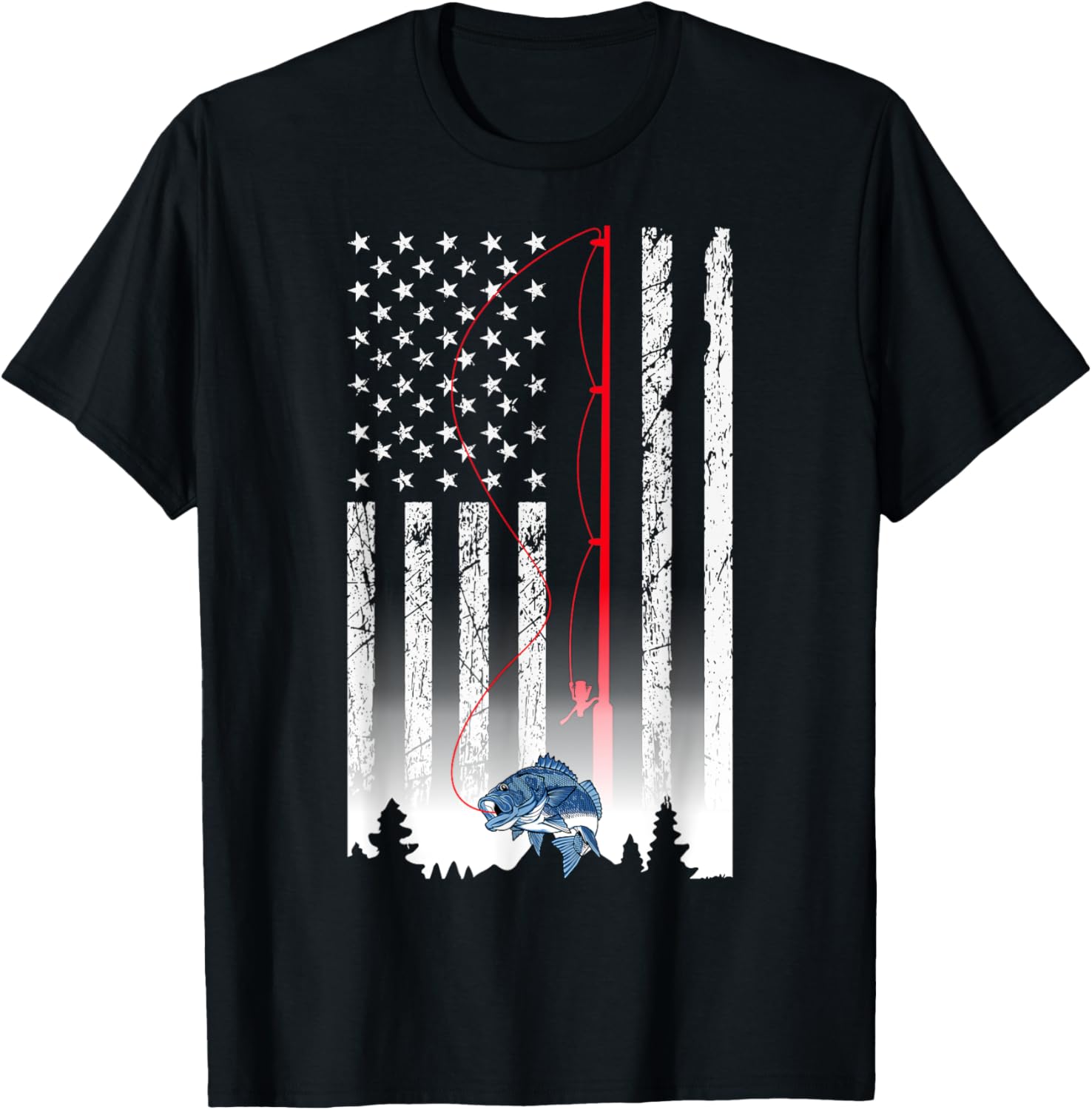 American Flag Fishing Rod Usa Patriotic Lover