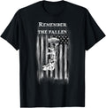 Usa Fallen Soldier Battle Cross Flag Warrior Shirt