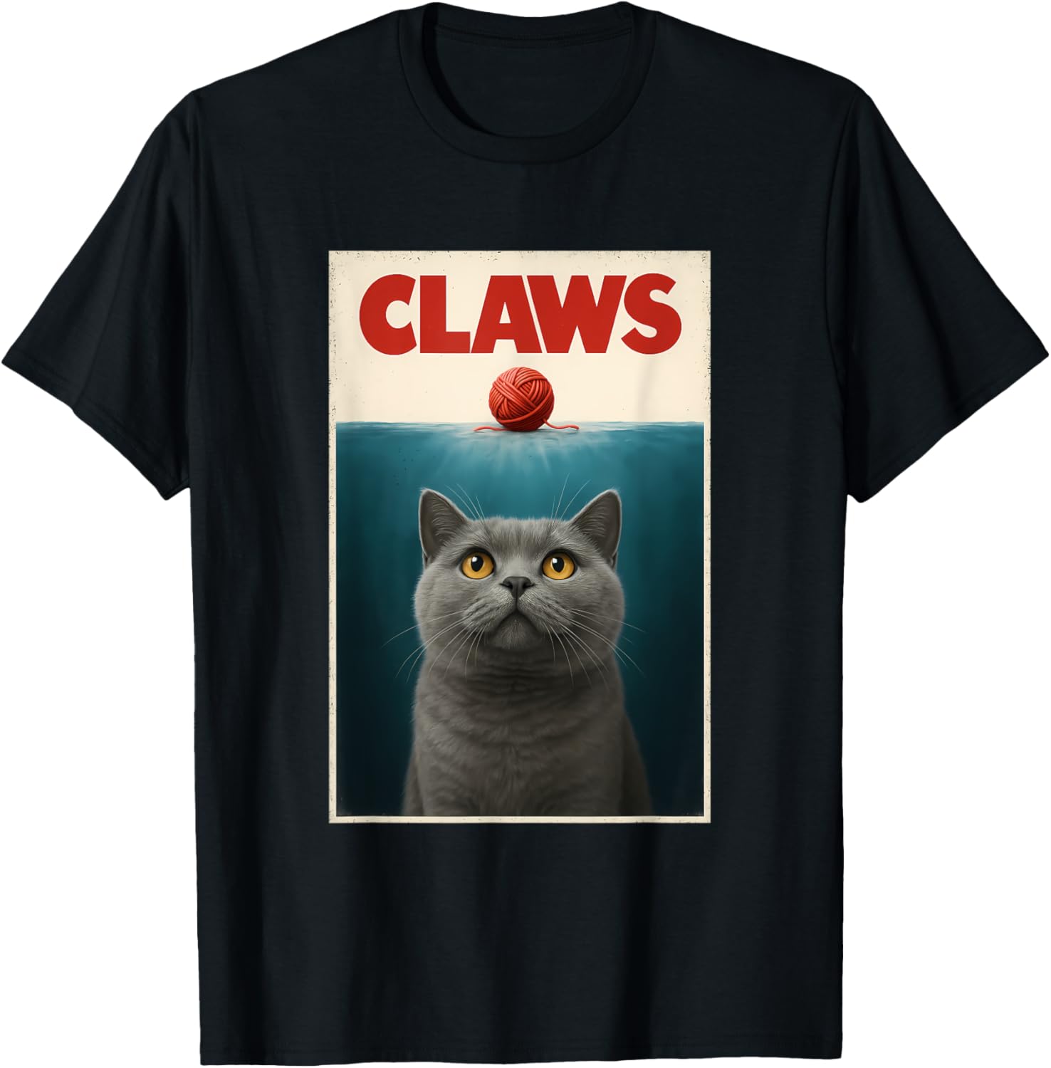 Funny British Shorthair Cat CLAWS Yarn Ball Top Kitten Men Women Kids