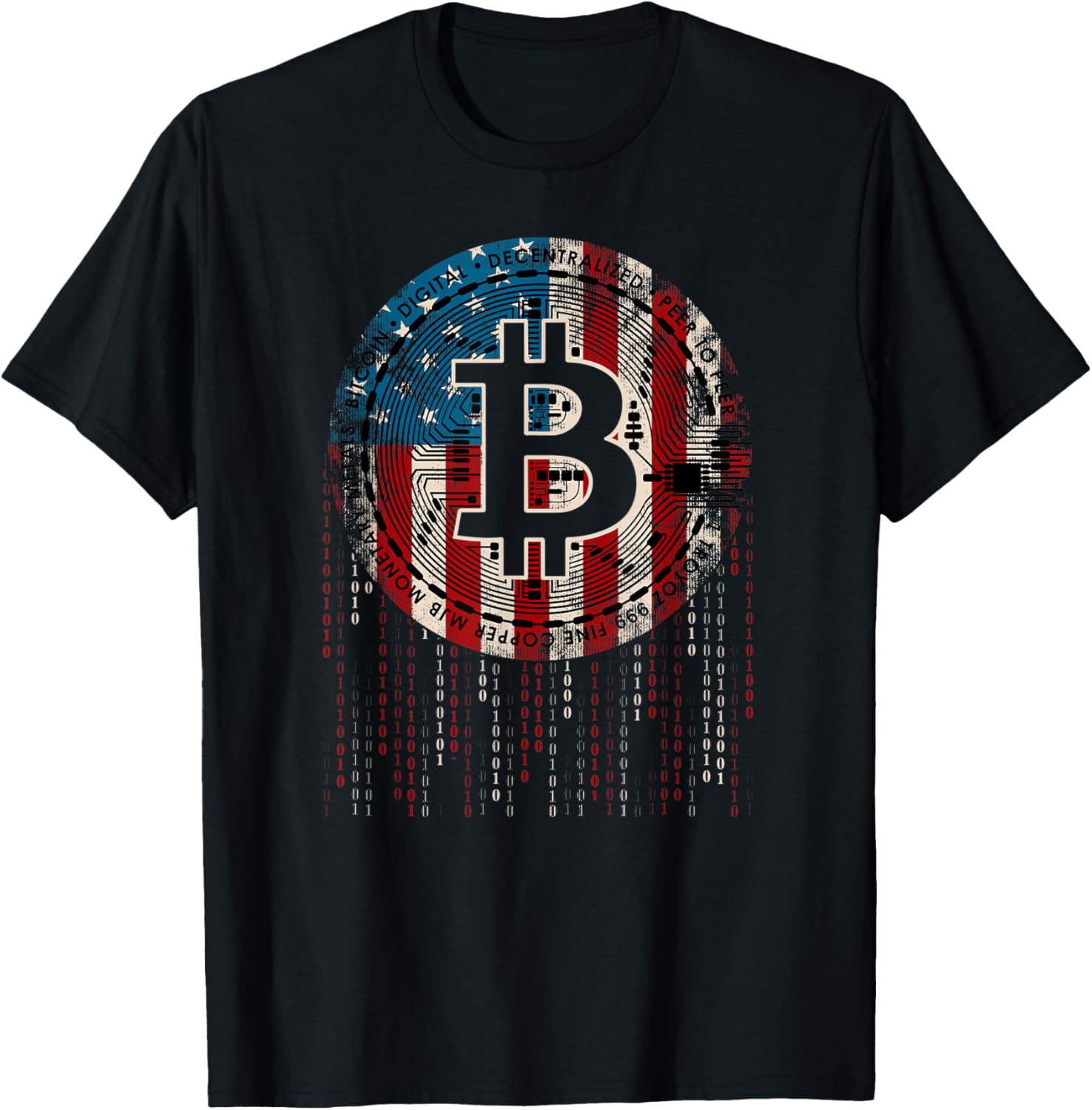 American Bitcoin Decentralized Cryptocurrency American Flag