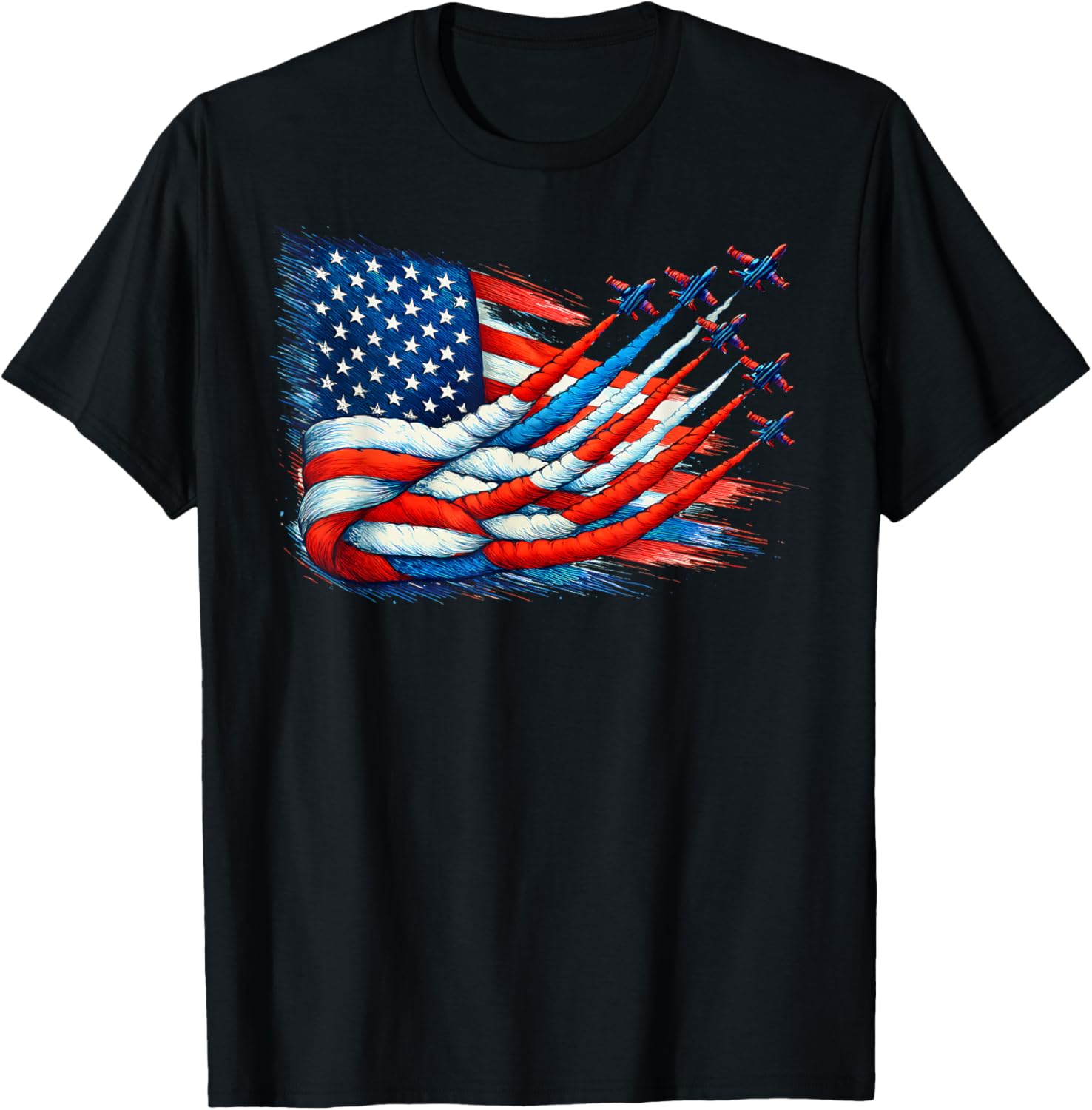 Patriotic American Flag Fighter Jets 4Th Of July Men Boy