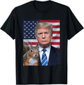 Trump With A Squirrel Save The Squirrels Political Usa Flag