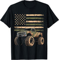 Monster Trucker Retro Monster Truck Usa Flag 4Th July