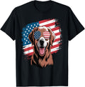 American Flag Golden Retriever Usa Retro 4Th Of July Men Kid
