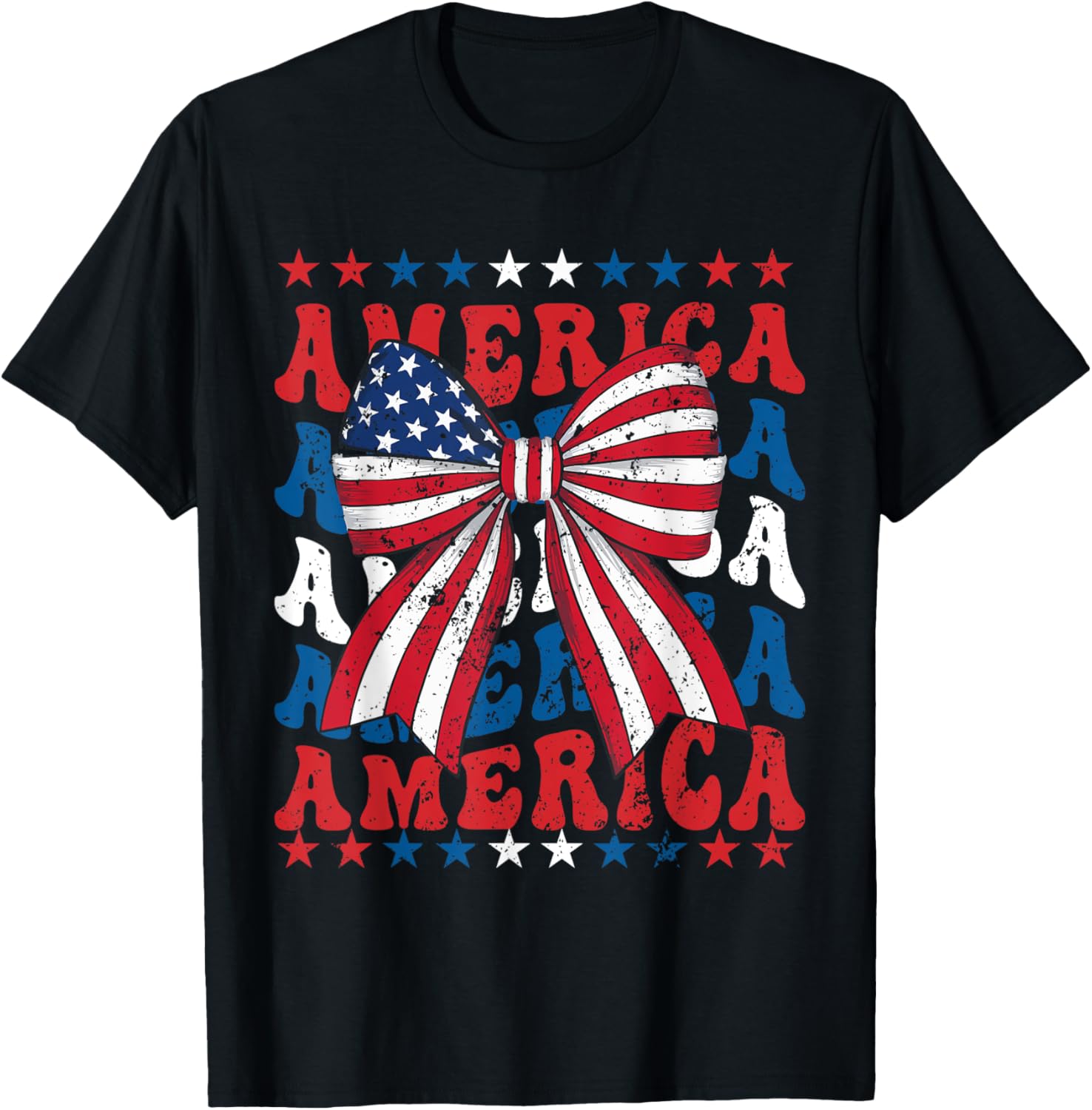 American Coquette Bow Patriotic Usa Flag Happy 4Th Of July